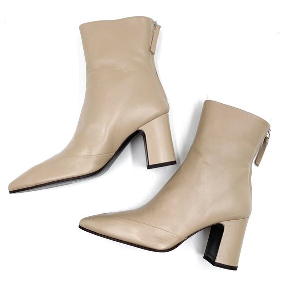 Emme‎ Parsons Majic Boot Orzo Calf Cream Leather Pointed Toe lock Heel Sz 36 / 6 - Picture 6 of 10